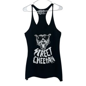 LRG Lifted Research Group "Street Cheetah" Black Graphic Racerback Tank Top
